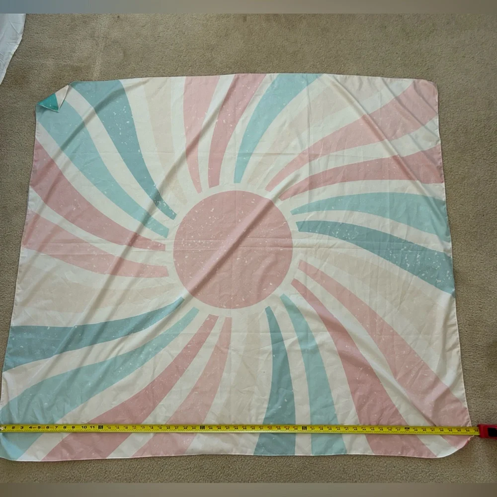 Sunburst Decorative Tapestry - Red, Teal, Beige